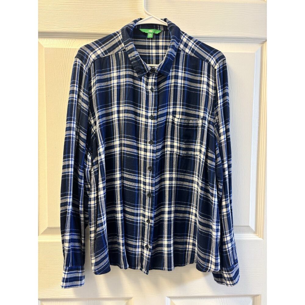 Dip Ladies Navy Soft Flannel Shirt XXL